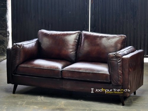 Handcrafted Genuine Manufacture Leather Sofa