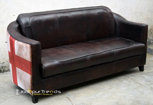 Flat Pattern Genuine Goat Leather Wholesale Sofa