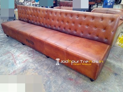 Modern Leather Chesterfield Long Sofa