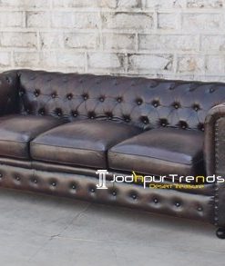 Genuine Leather Chesterfield Restaurant Sofa Design