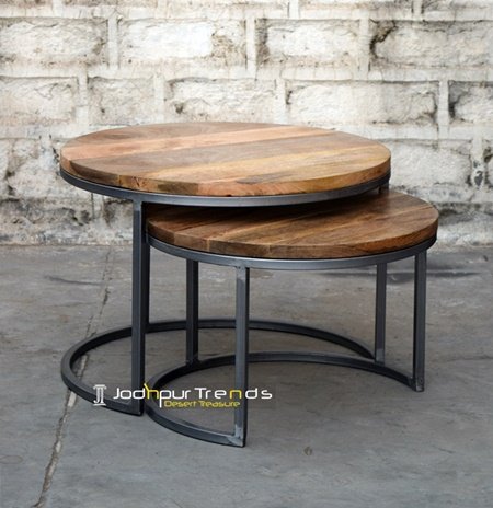 Nest of Table Natural Wood Manufacturer Table