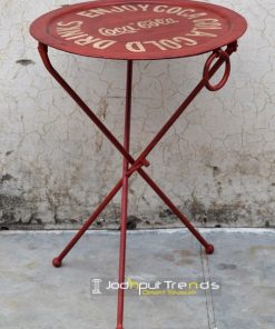 Hand Painted Metal Folding Cafe Bistro Table