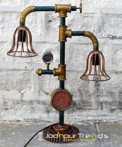 Hand Crafted Industrial Pipe Design Table Lamp