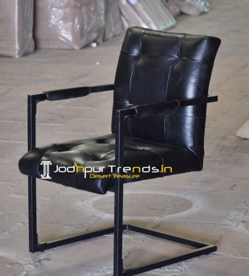 Bent Metal Tufted Upholstered Leather Find Dine Chair