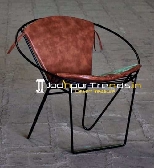 MS Iron Leatherite Design Industrial Outdoor Rest Chair