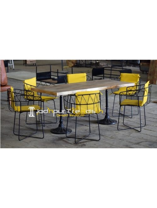 Unique Metal Industrial Design Outdoor Patio Table Set
