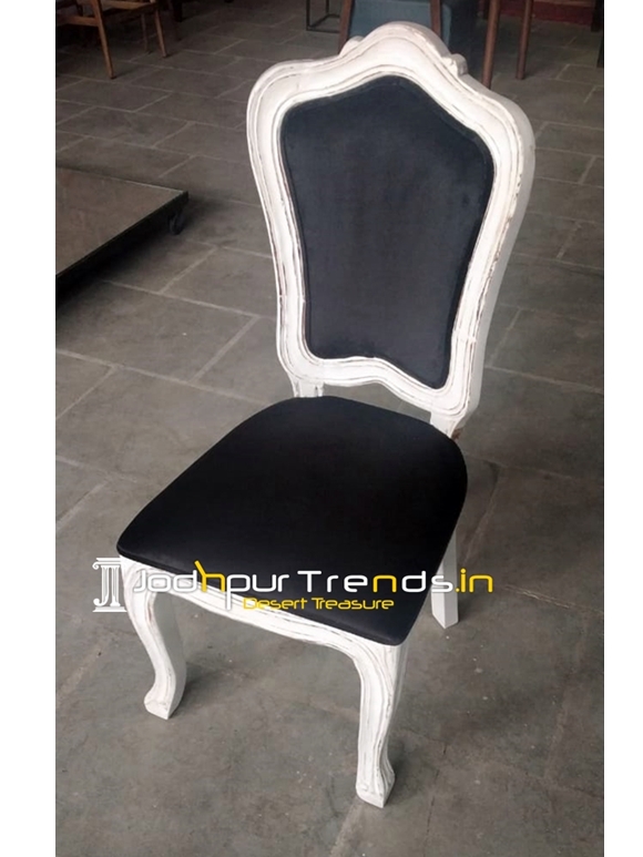 white distress carved chair
