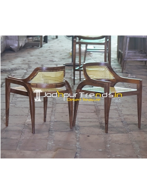 Cane Weaving Natural Solid Wood Modern Chair