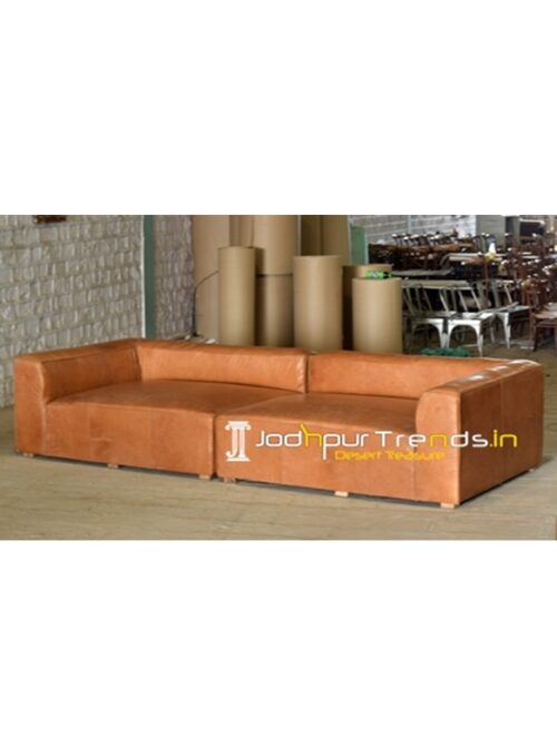 Grand Buff Leather Couch for Living Room