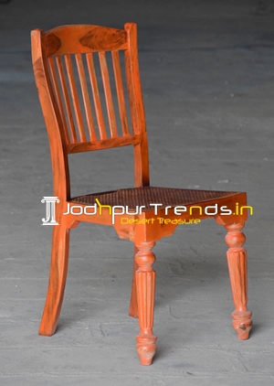 Honey Tone Solid Mango Wood Cane Chair