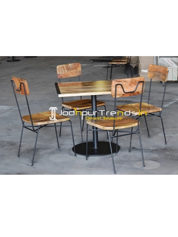 Semi Outdoor Industrial Theme Four Seater Dining Set