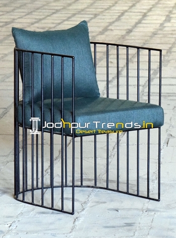 Simple Design Iron Base Upholstered Chair