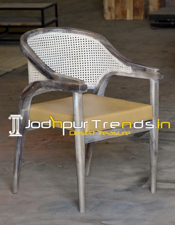 Natural Cane Solid Sheesham Wood Restaurant Chair