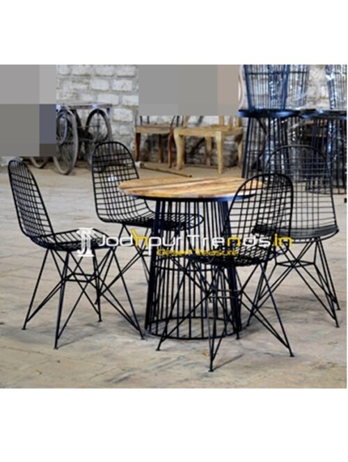 Modern Industrial Outdoor Four Seater Dining Set