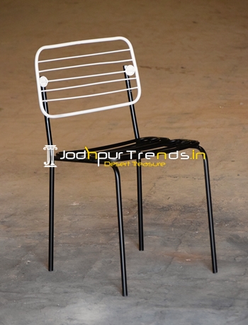 Black & White Metal Outdoor Chair