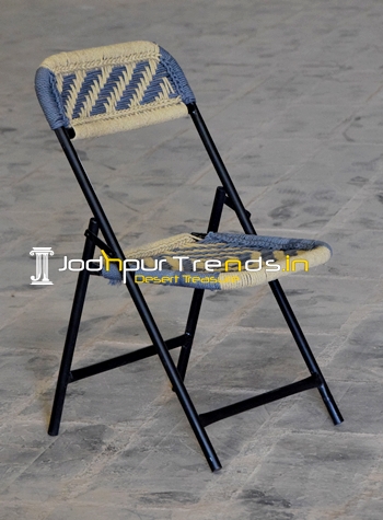 Folding Camp Chair With Rope Work