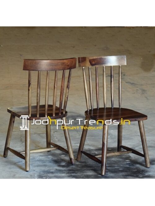 Sleek Pattern Indian Solid Wood Bistro Chair