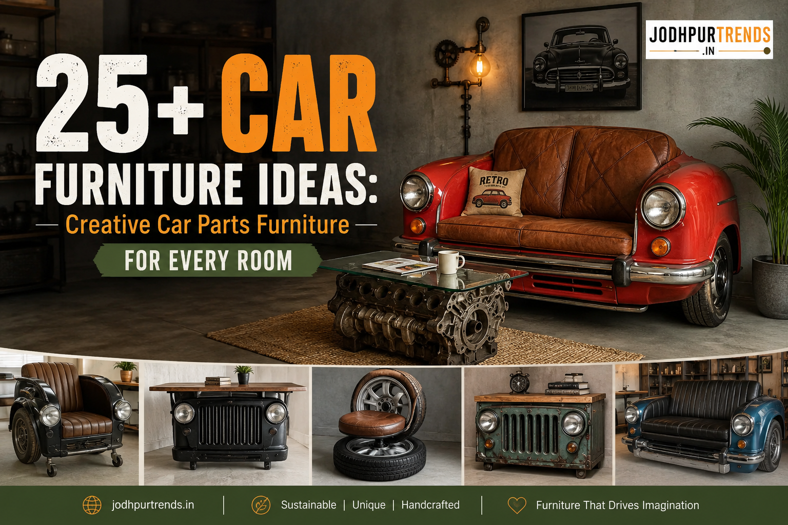 25+ Car Furniture Ideas Creative Car Parts Furniture for Every Room-jodhpurtrends.in