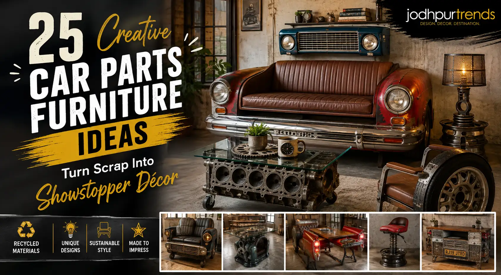 25 Creative Car Parts Furniture Ideas Turn Scrap Into Showstopper Décor-jodhpurtrends